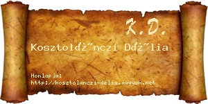Kosztolánczi Délia névjegykártya